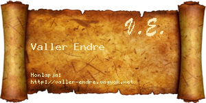 Valler Endre névjegykártya